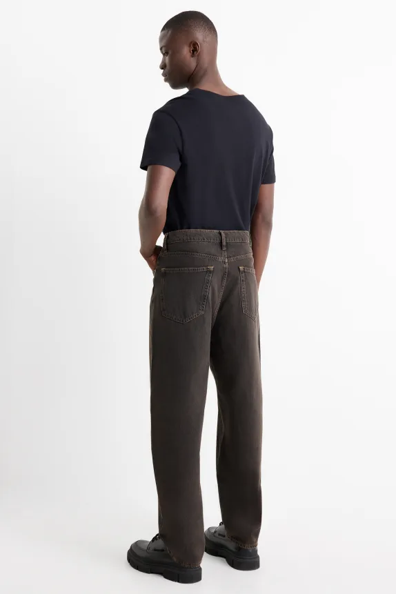 Barrel jeans denim-brown
