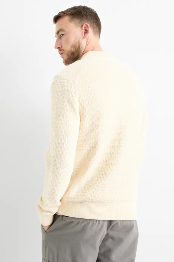 Cardigan - textured cremewhite