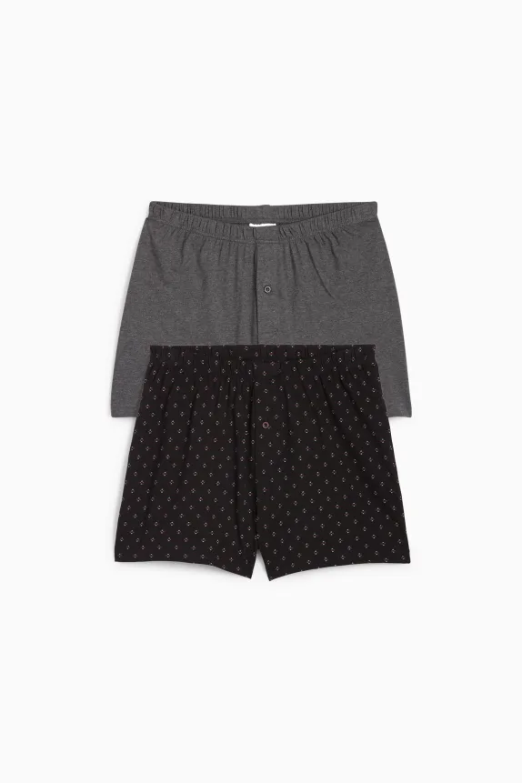 Multipack of 2 - boxer shorts - jersey gray / black