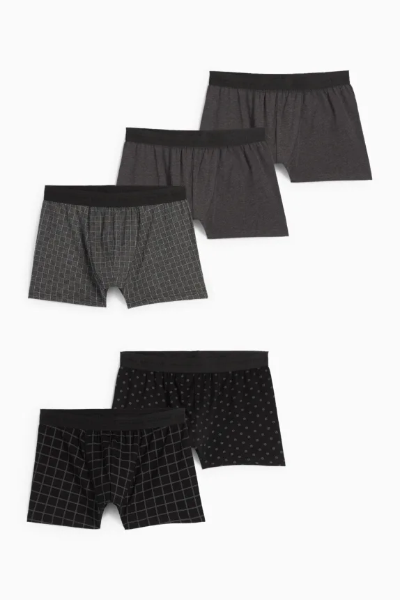 Multipack of 5 - trunks dark gray