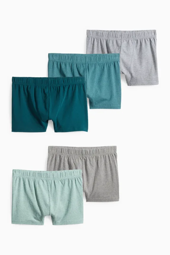 Multipack of 5 - trunks dark green