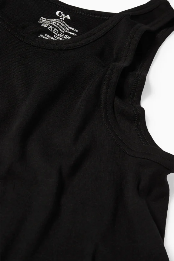 Multipack of 3 - vest - skinny rib black
