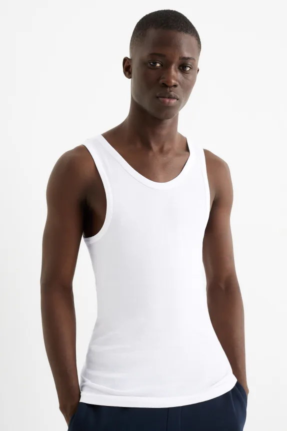 Multipack of 3 - vest - skinny rib white