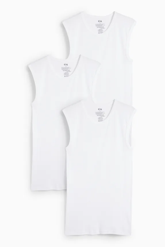 Multipack of 3 - vest - skinny rib - seamless white