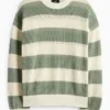 Jumper - striped beige / green