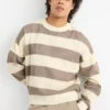 Jumper - striped light beige