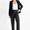 Business trousers - high waist - loose fit black