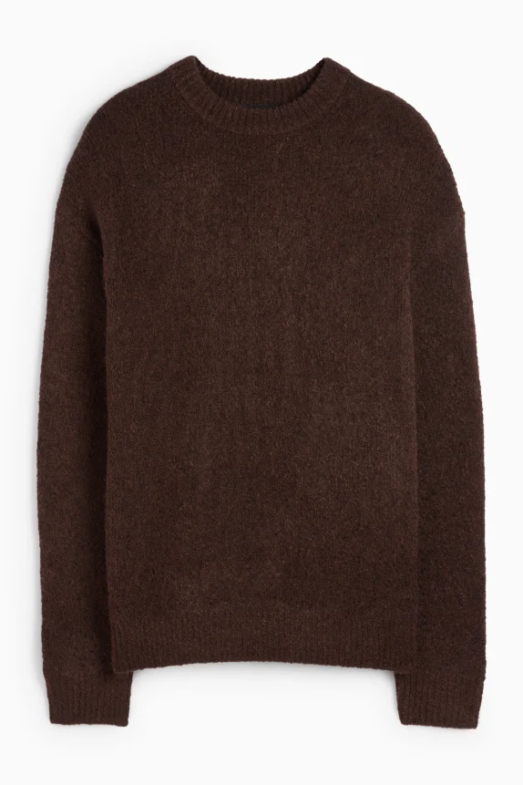 BouclÃ© jumper dark brown