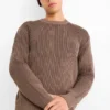 Jumper - ribbed gray-brown