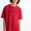 T-shirt - relaxed fit - ribbed dark red