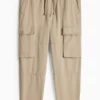 Cargo trousers - relaxed fit beige