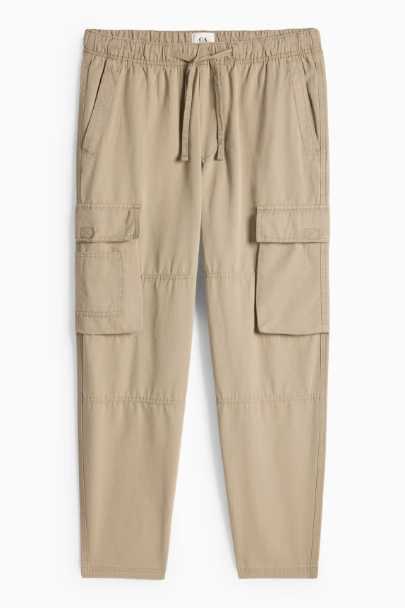 Cargo trousers - relaxed fit beige