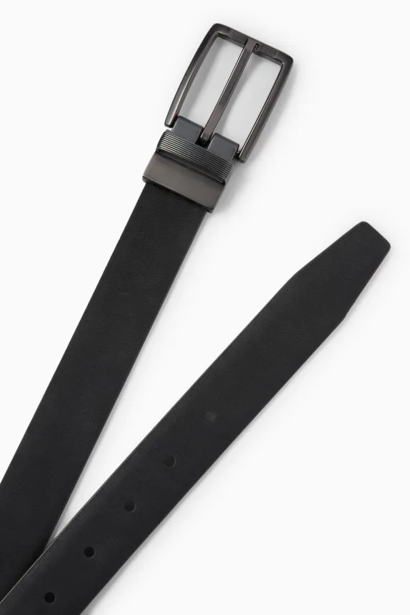 Reversible belt - faux leather dark brown