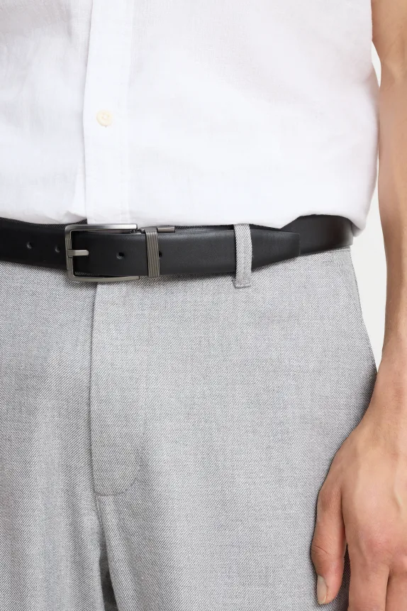 Reversible belt - faux leather dark blue