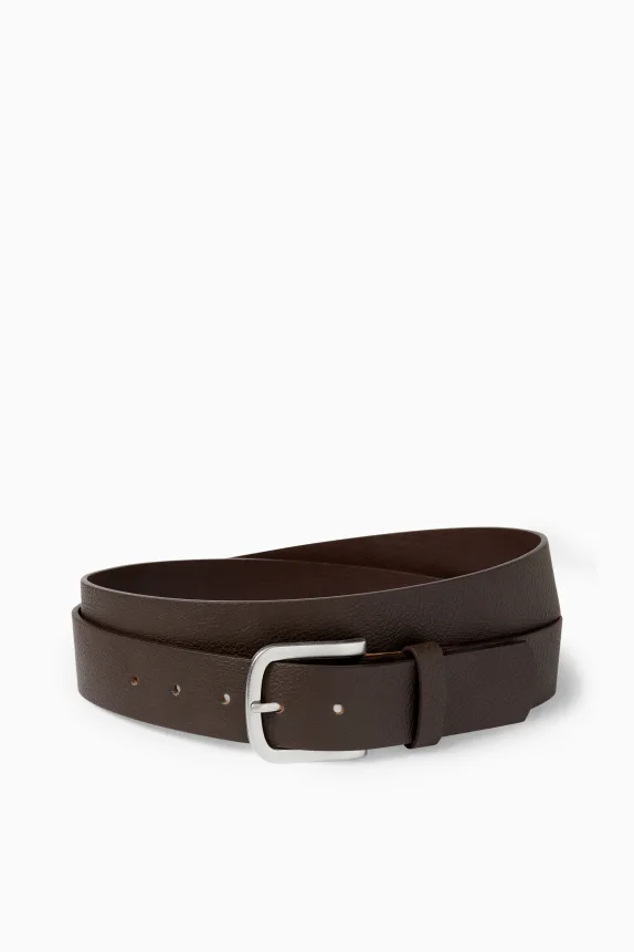 Belt - faux leather dark brown