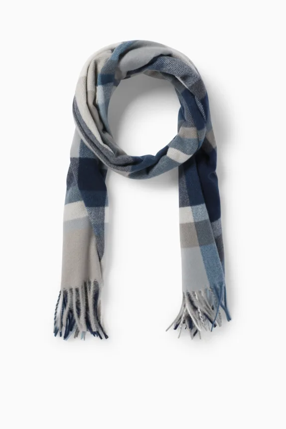 Scarf - check dark blue