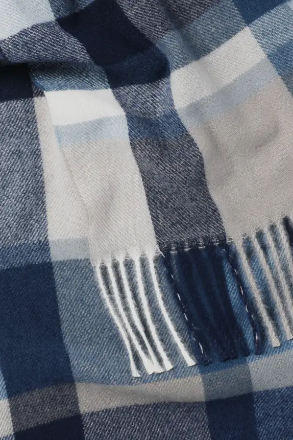 Scarf - check dark blue