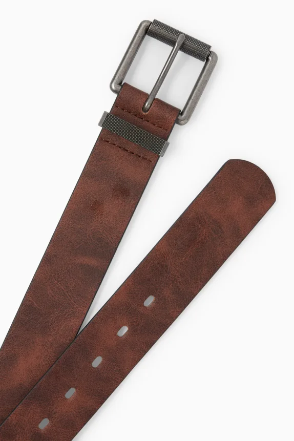 Belt - faux leather dark brown