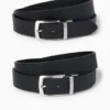 Reversible belt - faux leather black