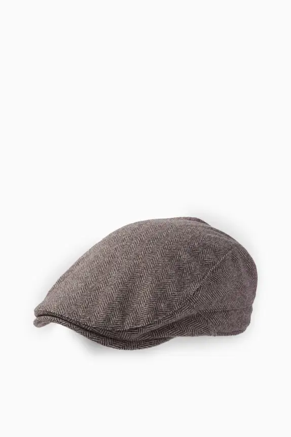 Flat cap - patterned brown