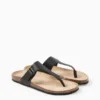 Thong sandals - faux leather black