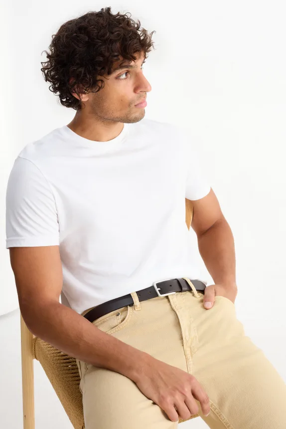 Leather belt dark brown