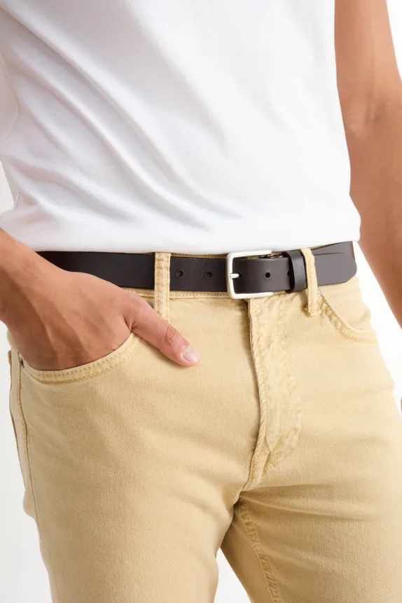 Leather belt dark brown