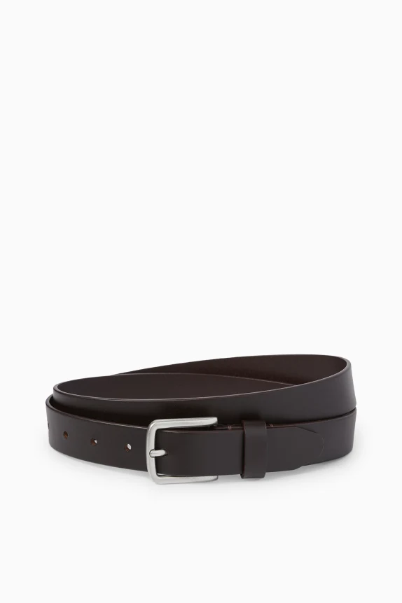 Leather belt dark brown