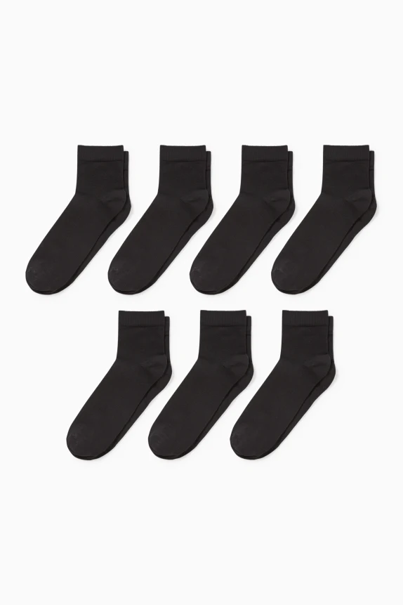 Multipack of 7 - short socks  black
