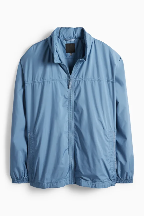 Bomber jacket with hood - water-repellent light blue