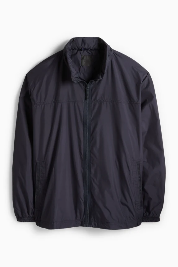 Bomber jacket with hood - water-repellent dark blue