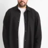 Shirt jacket - relaxed fit - kent collar black