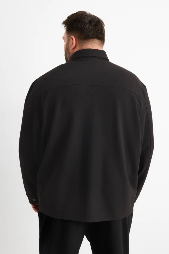 Shirt jacket - relaxed fit - kent collar black