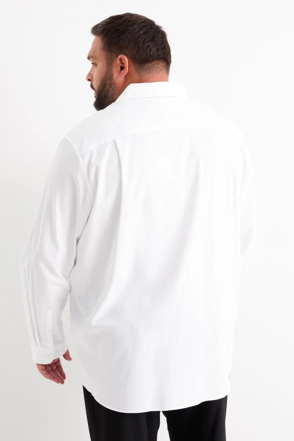 Shirt - regular fit - kent collar - easy-iron cremewhite