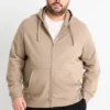 Zip-through hoodie taupe