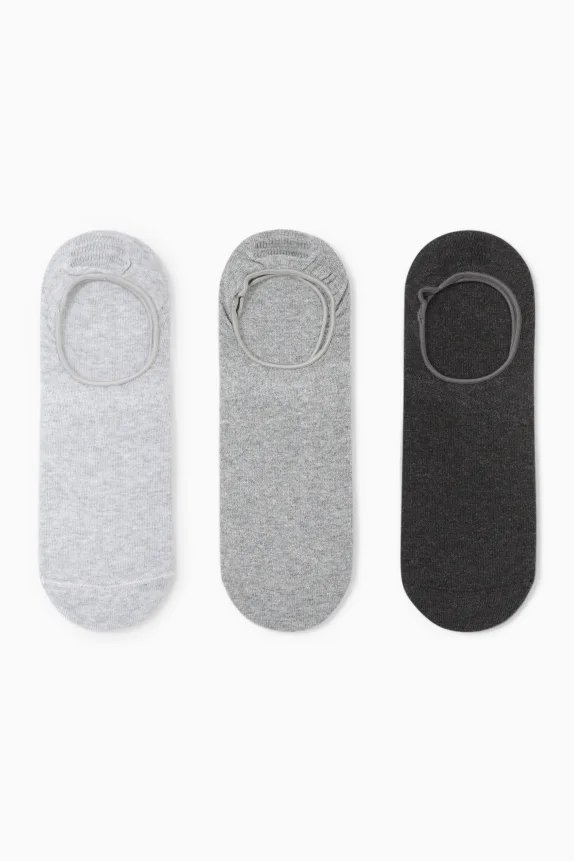 Multipack of 3 - footsies gray / black