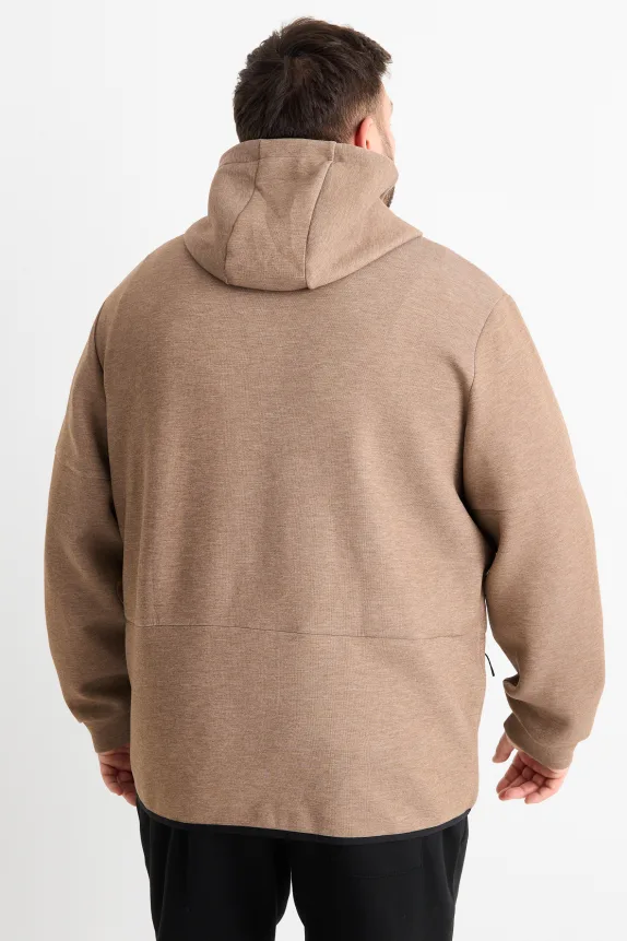 Zip-through hoodie brown