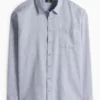 Shirt - regular fit - kent collar - textured blue