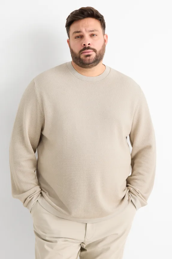 Jumper - textured beige