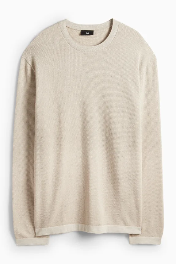 Jumper - textured beige