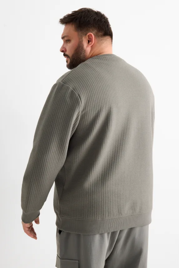 Sweatshirt - textured gray