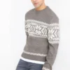 Jumper - patterned - textured gray-melange