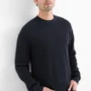 Jumper - textured dark blue