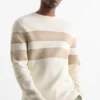 Jumper - striped - textured cremewhite