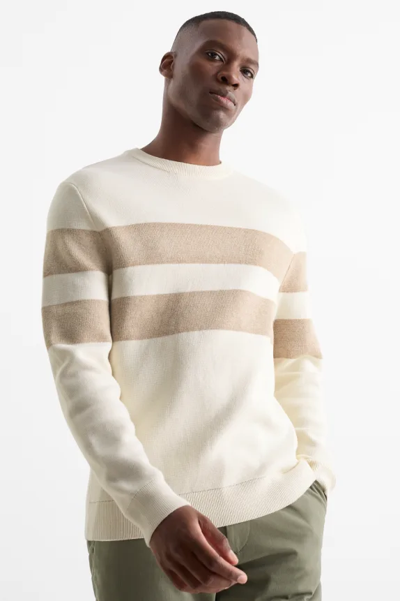 Jumper - striped - textured cremewhite