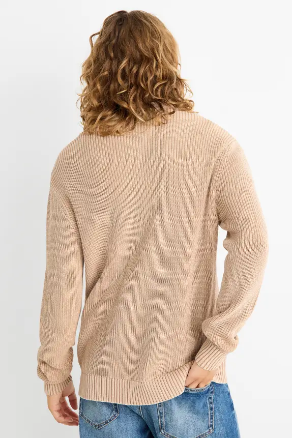 Cardigan - ribbed beige