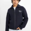 Knitted jacket - ribbed dark blue