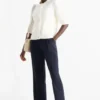 Cloth trousers - high waist - tapered fit dark blue