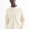 Cardigan - ribbed cremewhite