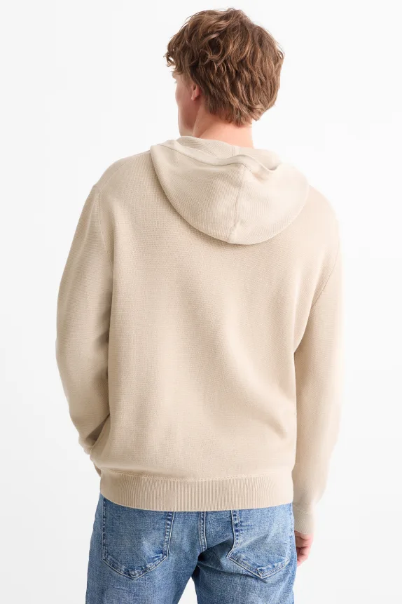 Hooded jumper beige